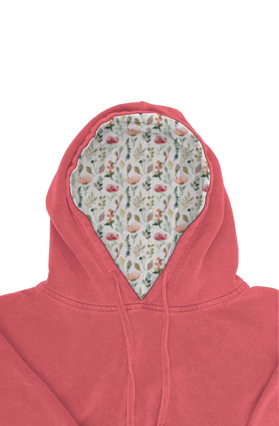 Printed Flower Hood Pigment Dyed Hoodie