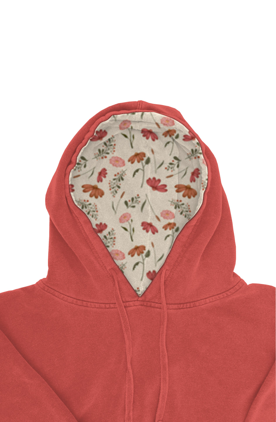 Printed Floral Hoodie Pigment Dyed Hoodie