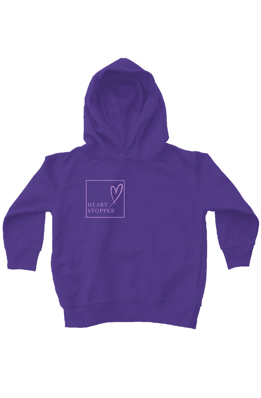 kids fleece pullover hoodie heart stopper lavender emb 