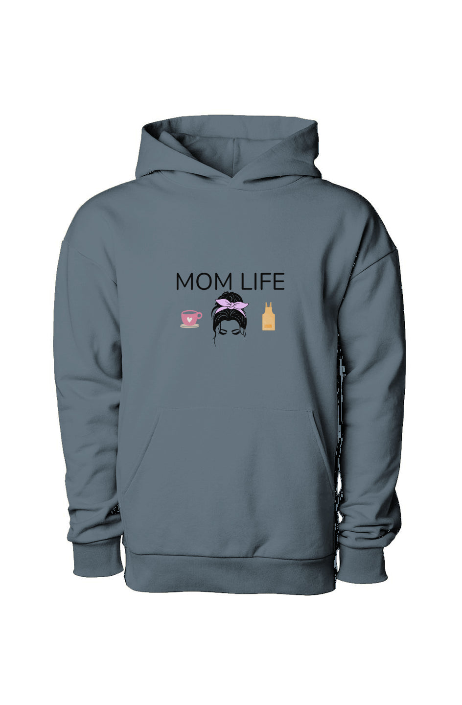 Oversized Heavyweight Mom Life Emb Hoodie