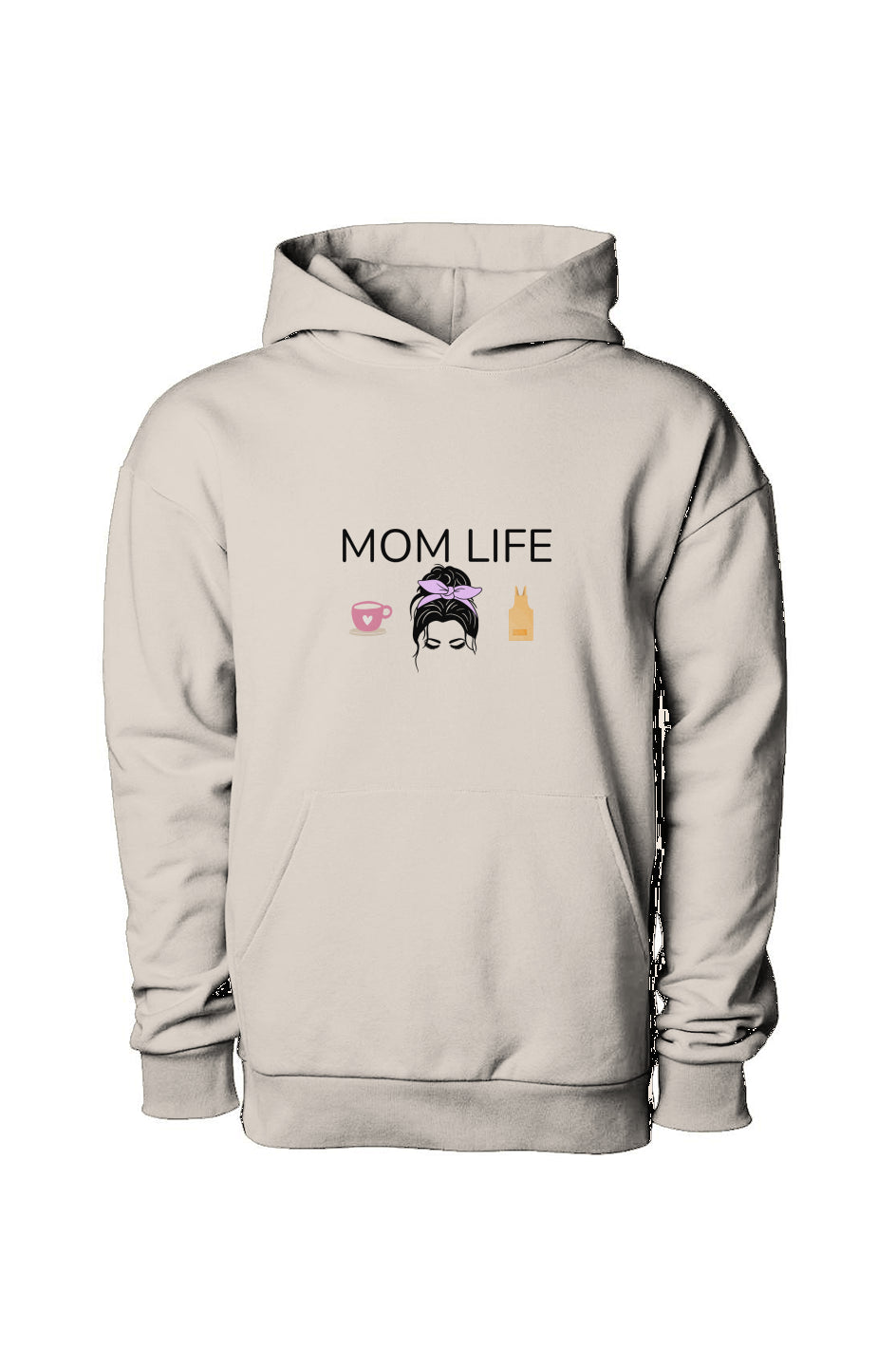 Oversized Heavyweight Mom Life Emb Hoodie