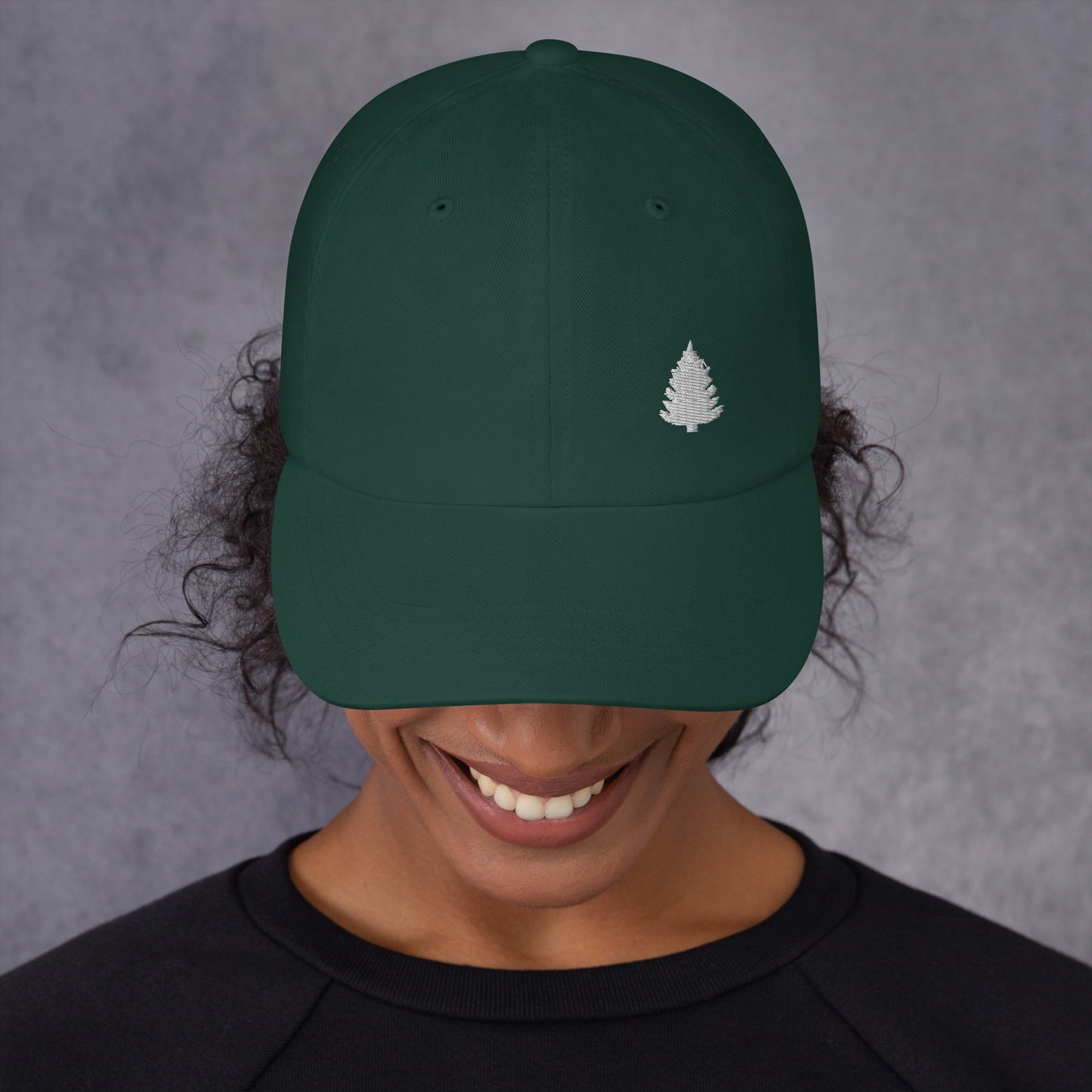 Dad Hat - Embroidered Tree & Emerald Pine