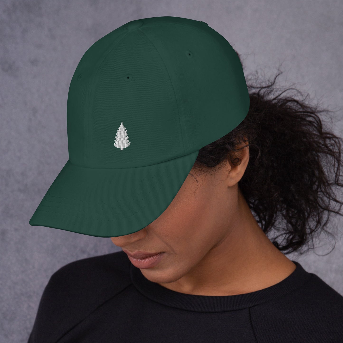 Dad Hat - Embroidered Tree & Emerald Pine